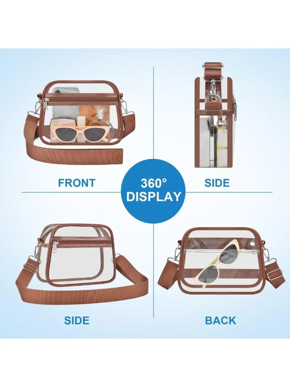 Stadium Approved Clear Bag for Events | Stylish Women's Top-Handle Handbag